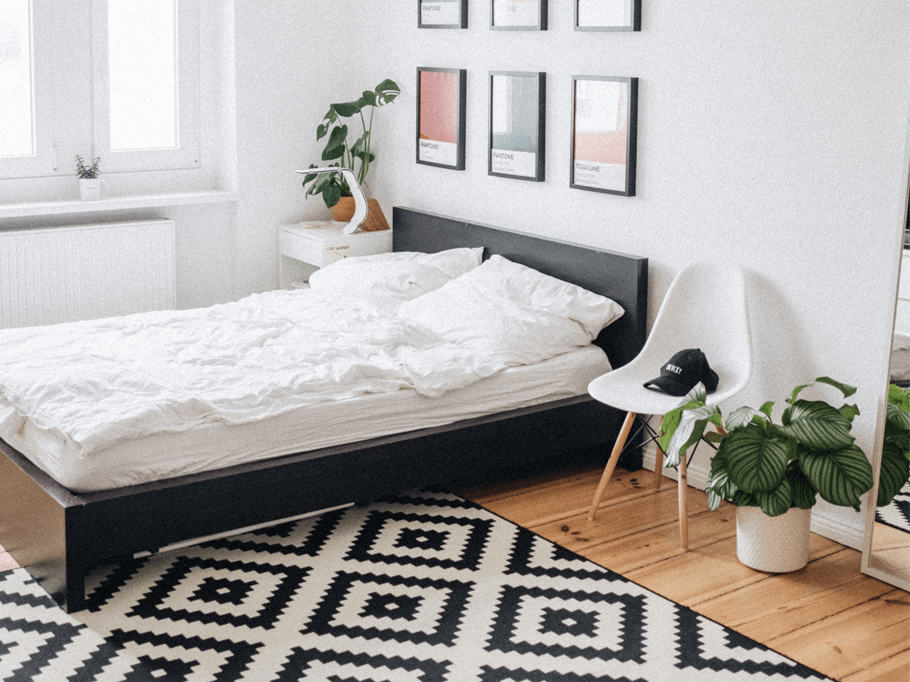 łóżko do sypialni w stylu skandynawskim